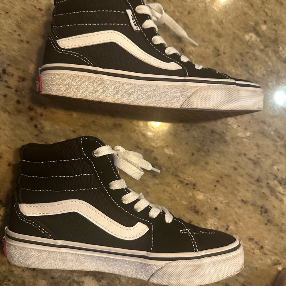 Vans Kids Black and White Sneakers